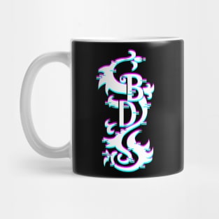 black dragon glitch logo Mug